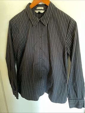Vintage Old Navy Black Shirt with White Pinstripes